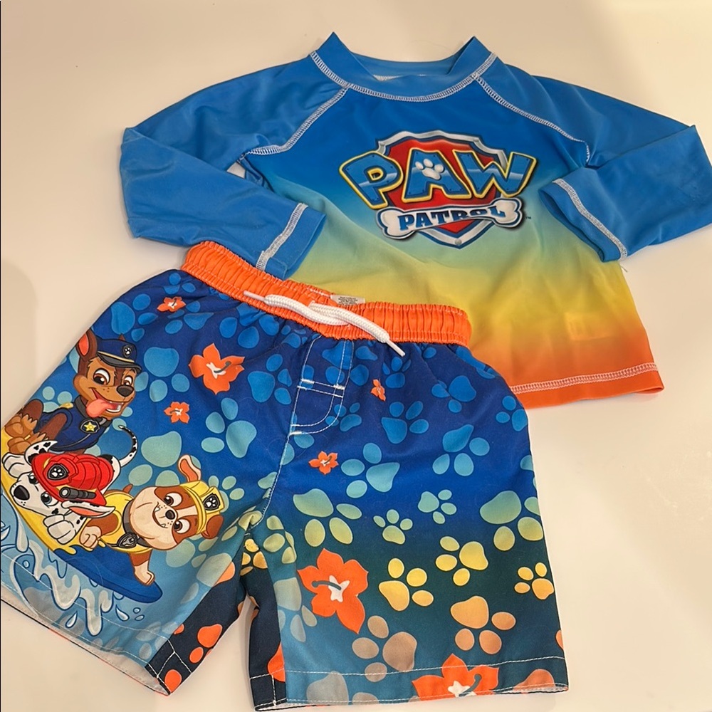 Paw Patrol Blue and Yellow Rashguard Set